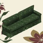 Floral Olive Sofa